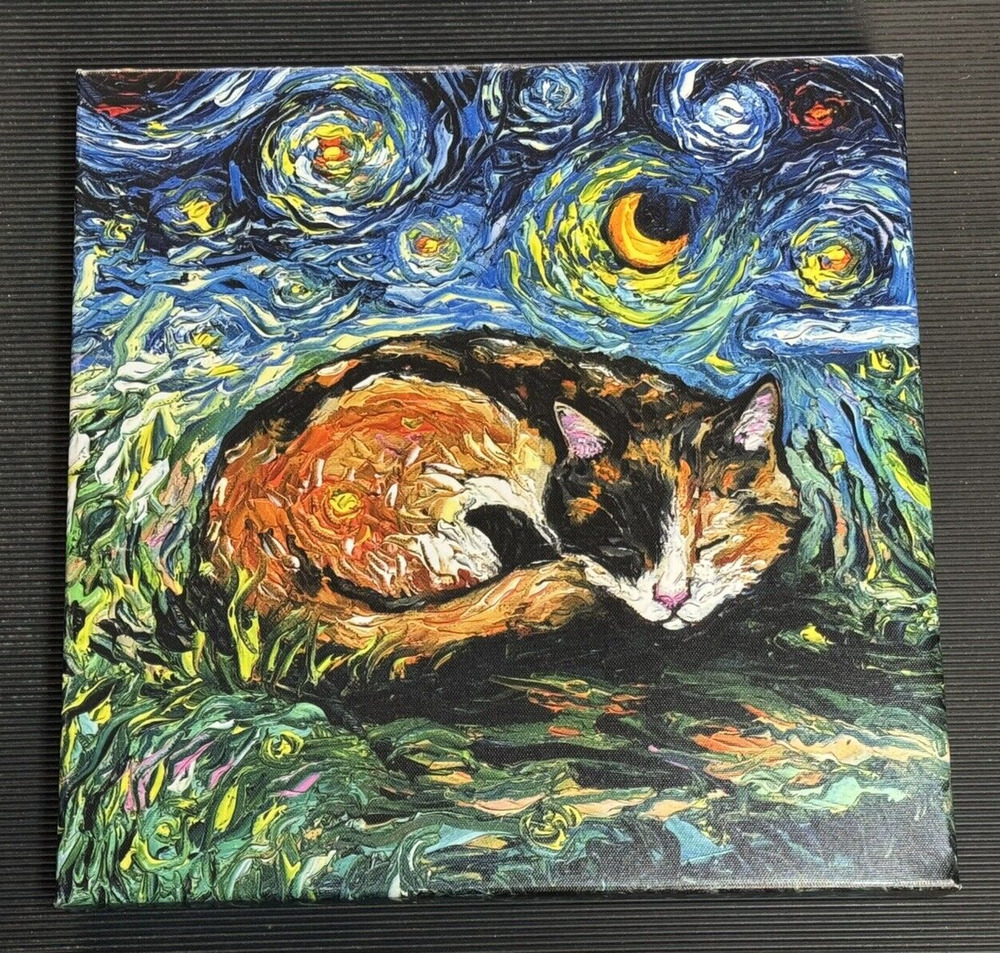 Sleepy Calico Night By Aja Trier Museum Giclee